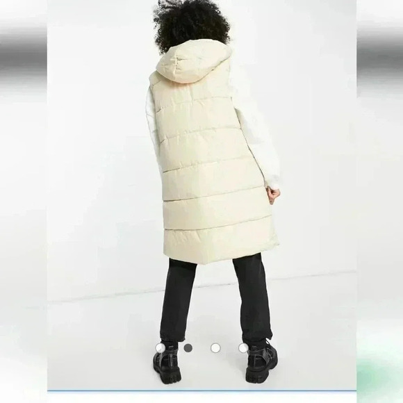 Asos Design full length quilted hooded Vest zip up jacket M - Picture 2 of 10